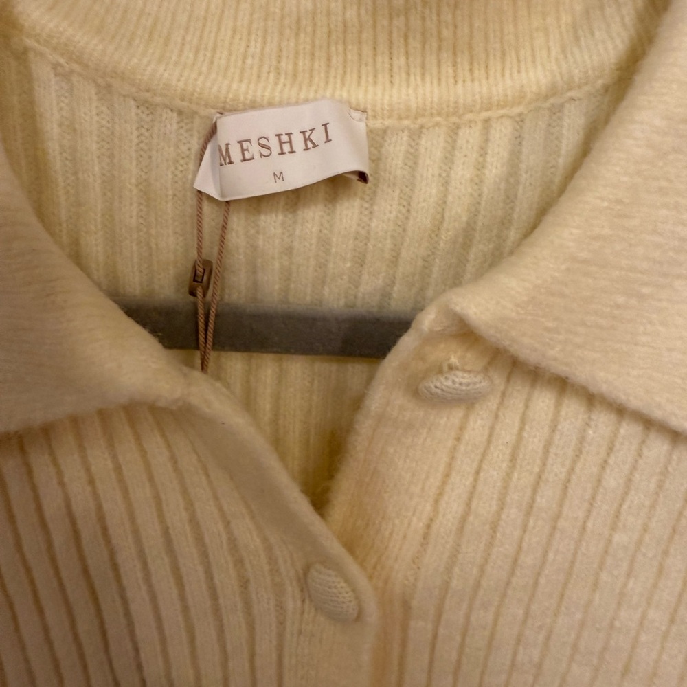 Meshki Cream Ribbed Cardigan - Picture 4 of 6